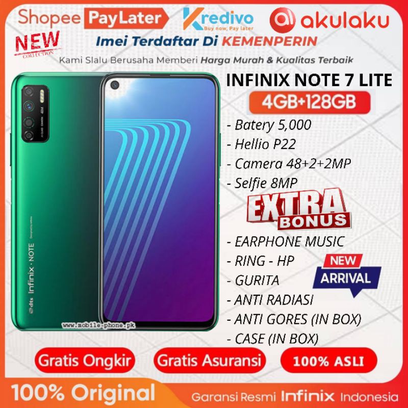 Infinix Note 7 Lite Ram 4GB Rom 128GB 4/64 & 4/128 Garansi Resmi 1 Tahun