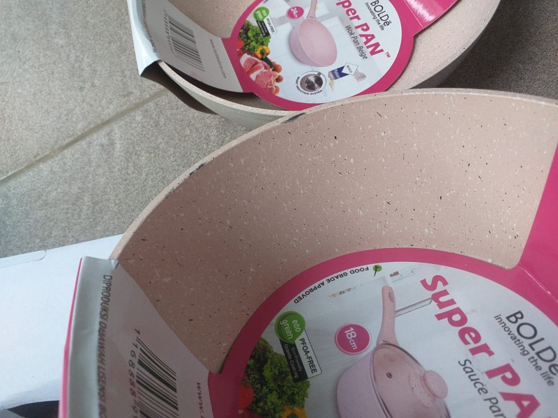 Orisinil - Superpan Beige 3 Set Plus Tutup Kaca - Panci Set Bolde Platinum