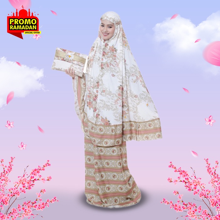 Mukenah Bali Dewasa Lebaran Katun Rayon Renda Mukena Bali motif Elegan Bahan Katun Rayon Adem Lembut