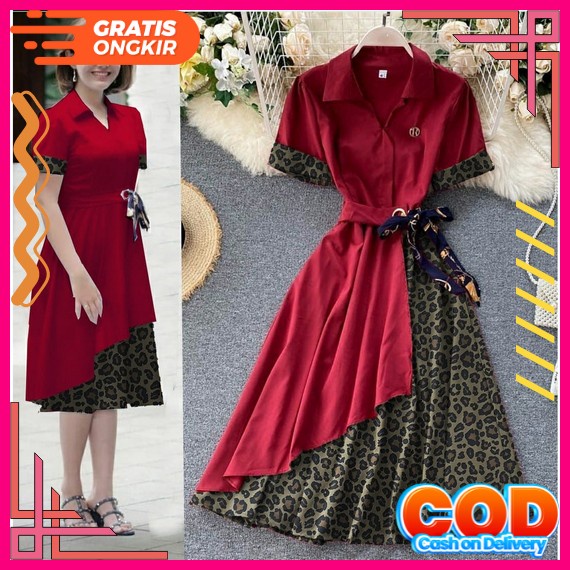 D261 - Hanna Summer Dress Casual Korean Look / Dress Wanita Korea Midi Vintage Dress Wanita Kekinian