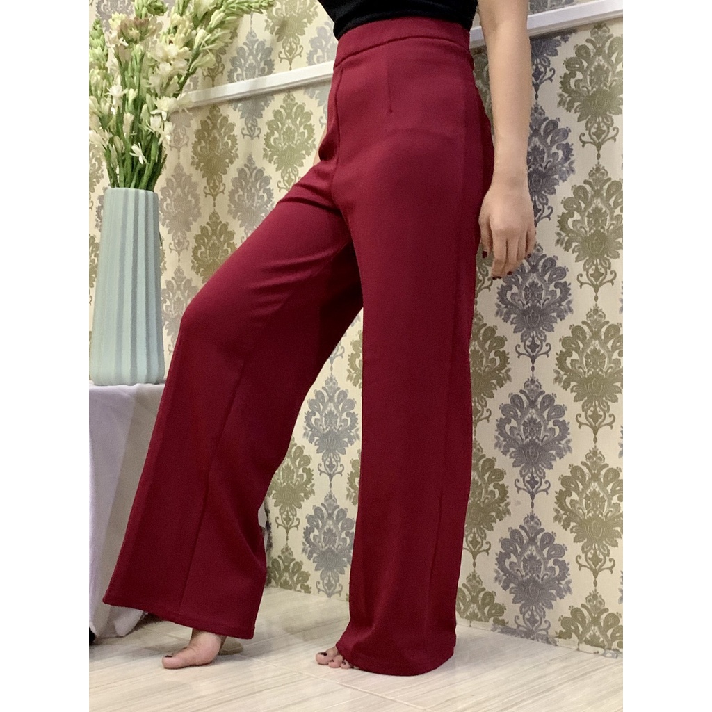 Kulot Merah Maroon - Cullotes pants high waist Maroon Merah Tua - Celana Palazzo