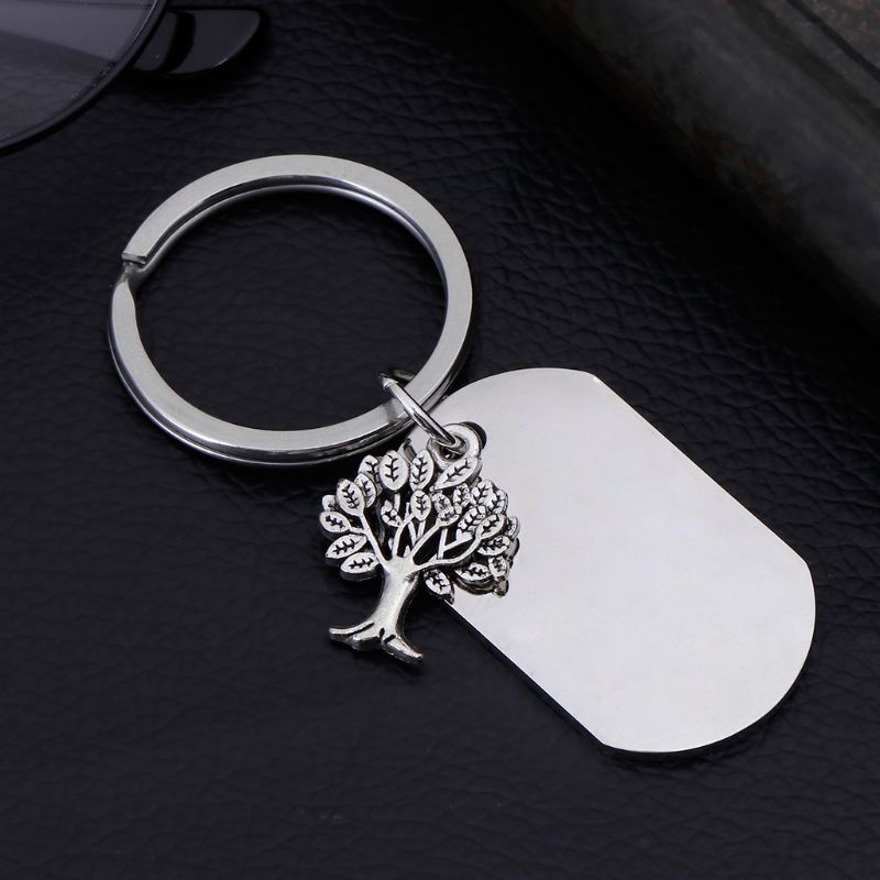 SIY  Key Ring Silver Fashion Men Life Tree Keys Storage Keychain Jewelry Dog Collar Identify Pendant Organizer Portable Alloy Rings Decoration