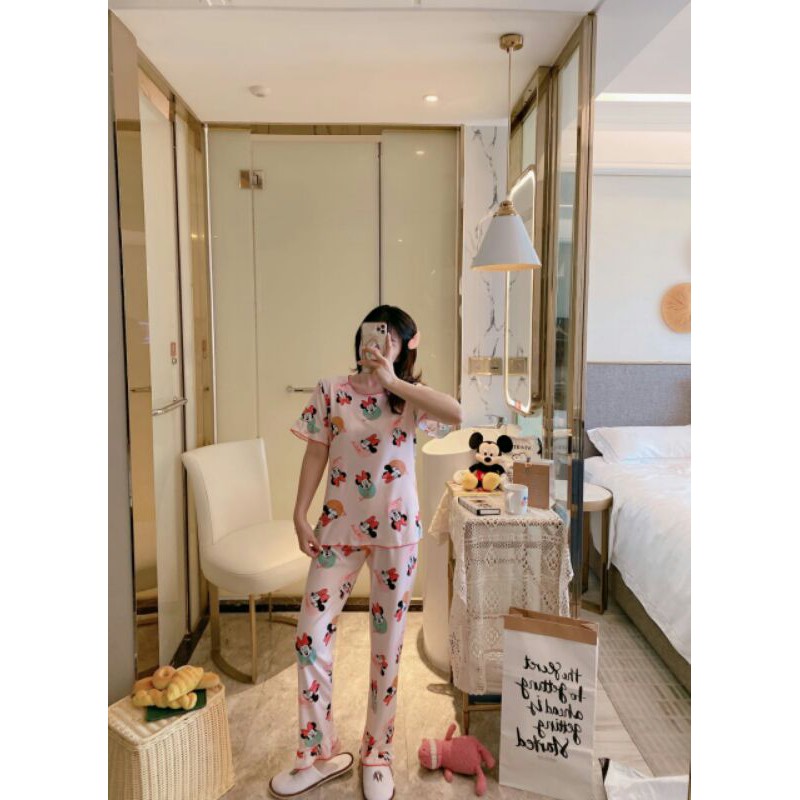 Piyama neci Celana Rumbai/ CP Neci multi corak Baju Tidur Import Baju Tidur Wanita import Stelan