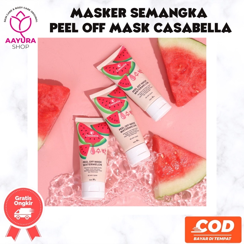 MASKER SEMANGKA CASABELLA FREE SPATULA/PEEL OF MASK CASABELLA/MASKER CASABELLA / WATER MELON/MASKER 