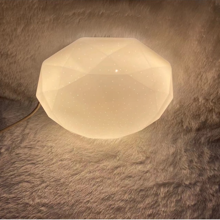 Golden LED Lampu Plafon / Ceilling Lamp / Lampu Hias Plafon / Lampu Ruang Tamu / Lampu Kamar Tidur 24Watt 27Watt 3 mode cahaya - Diamond