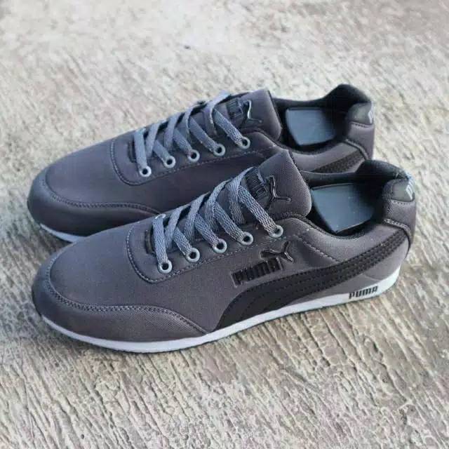 BEST SELLER  Sneakers sepatu sport casual running skate men puma easy rider abu hitam