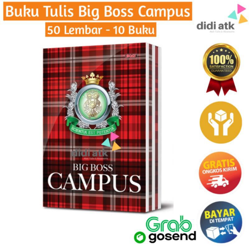 

Buku Tulis Big Boss Campus 50 Lembar / Boxy 1Pak - 10 Buku