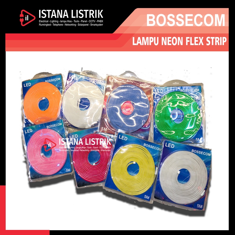 BOSSECOM LAMPU NEON FLEX STRIP WARNA