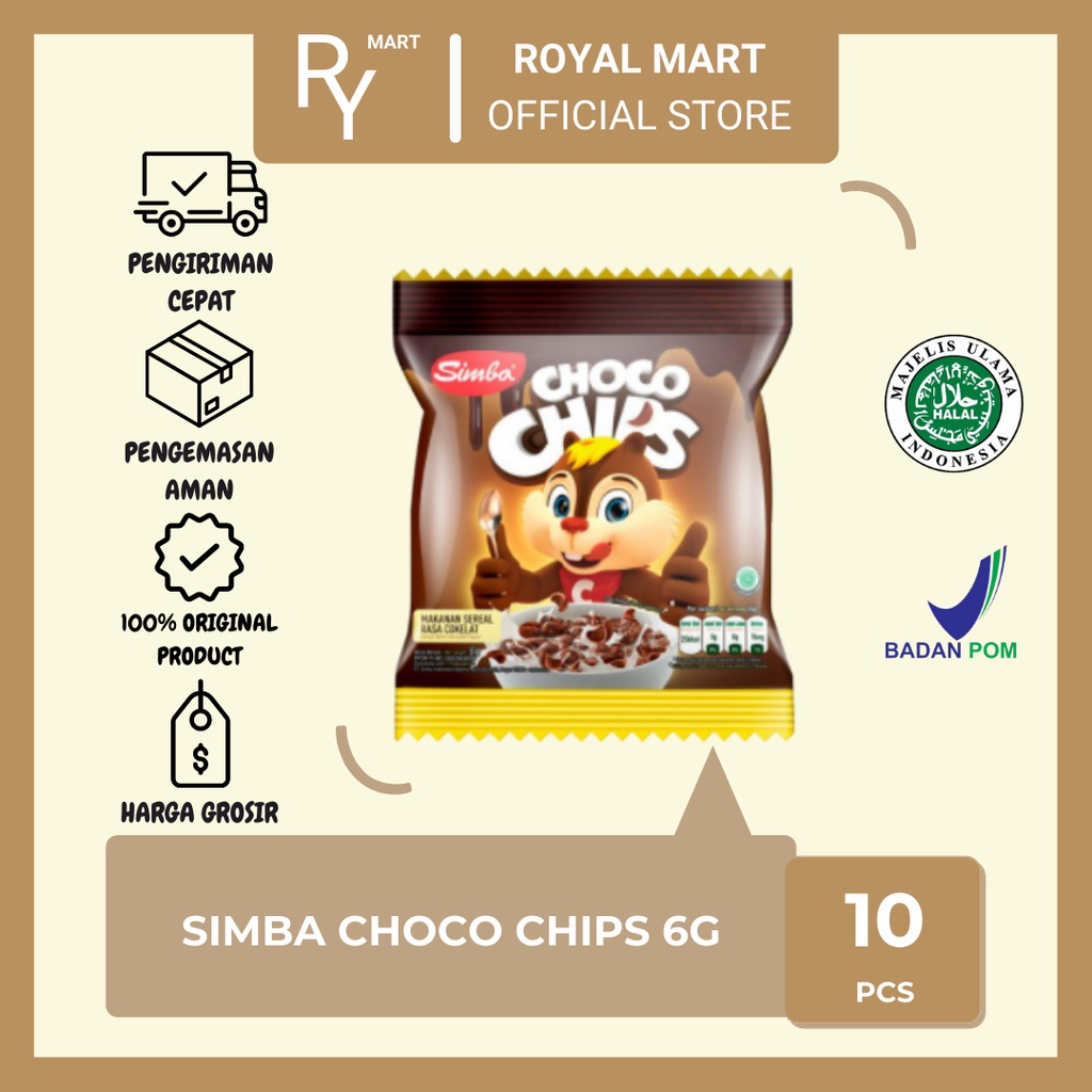 

Simba Choco Chips Sereal Renceng 6g x 10's