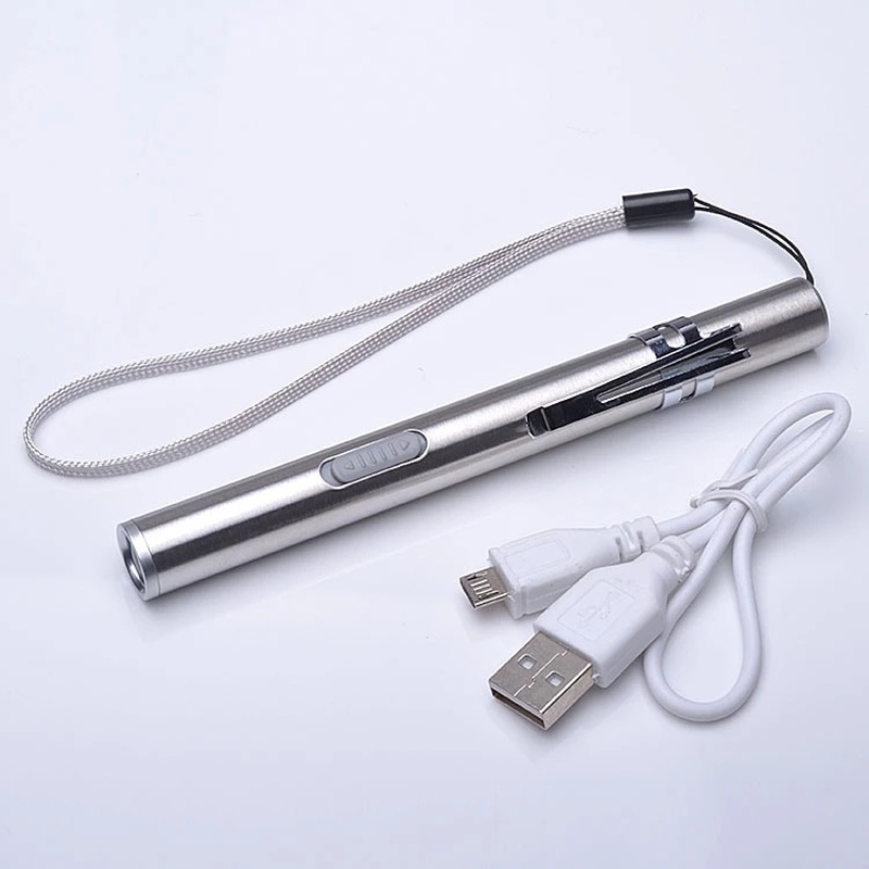 Lampu Senter Led Mini Portable Usb Rechargeable Terang Untuk Hiking / Camping / Survival / Darurat