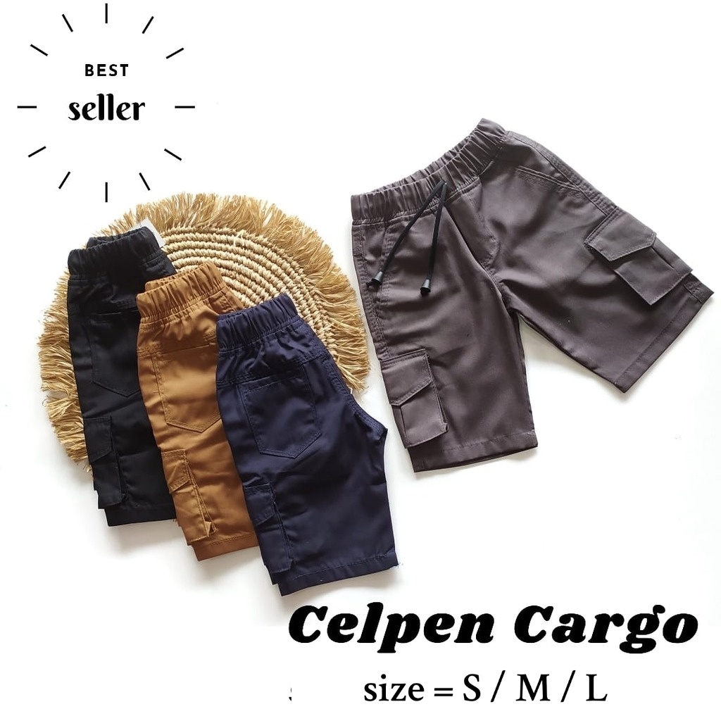 Terbaru! CELANA PENDEK ANAK LAKI-LAKI CARGO / Celana Saku Kompol Katun Twill / Cargo Pants Kids Cowok