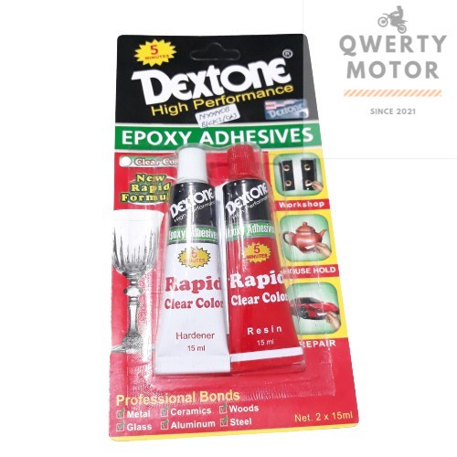 LEM EPOXY DEXTONE RAPID 5 MENIT / LEM CAMPUR SERBAGUNA GELAS KERAMIK KAYU ALUMINIUM BAJA