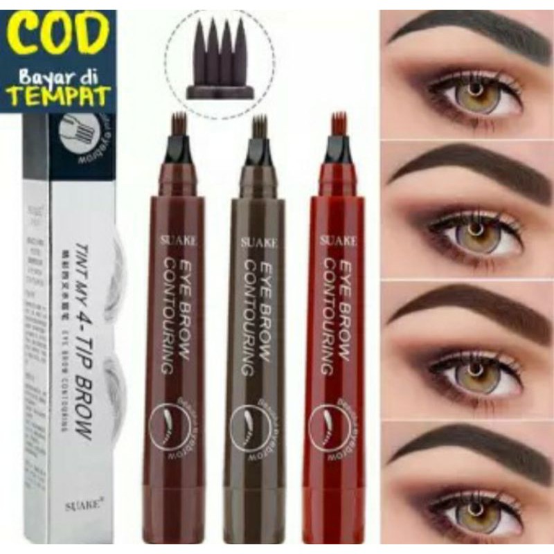 SUAKE  ANTI AIR DAN TAHAN LAMA  PENSIL ALIS TINT MY 4 TIP WATERPROOF EYEBROW  CETAR - NyuMil Store