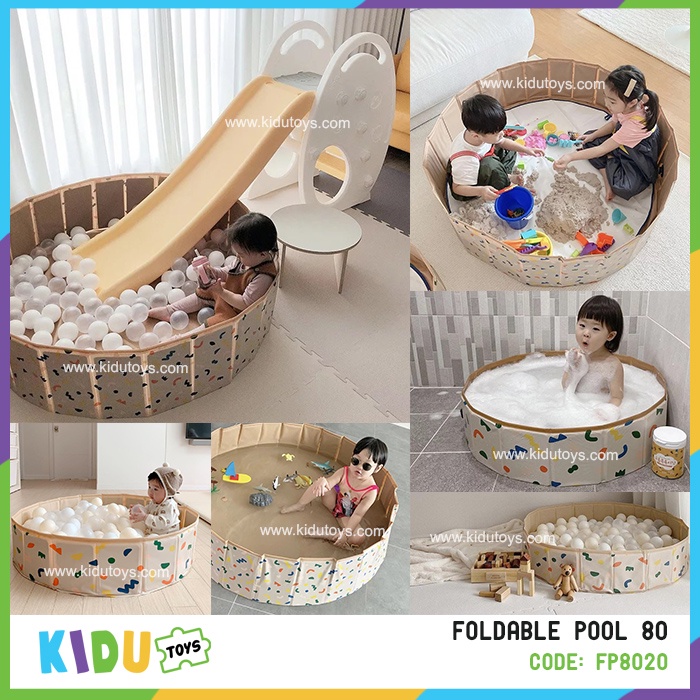 Kolam Lipat Kolam Renang Bola Anak Foldable Pool Mat Tanpa Pompa 120cm 80cm Large Medium Kidu Toys