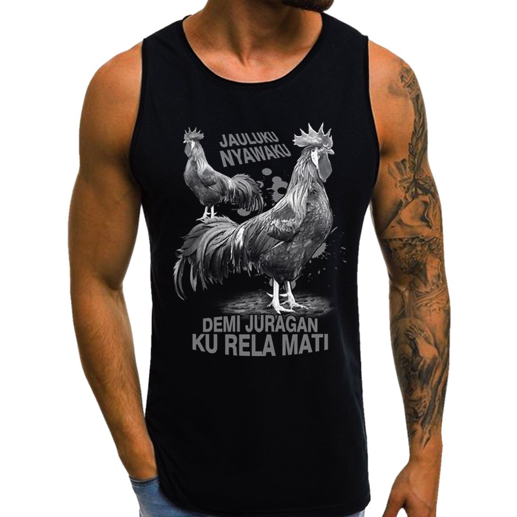 SINGLET PRIA AYAM JAULUKU KAOS TANPA LENGAN / KAOS DALAM / T-SHIRT DISTRO /SINGLET MURAH BERKUALIT