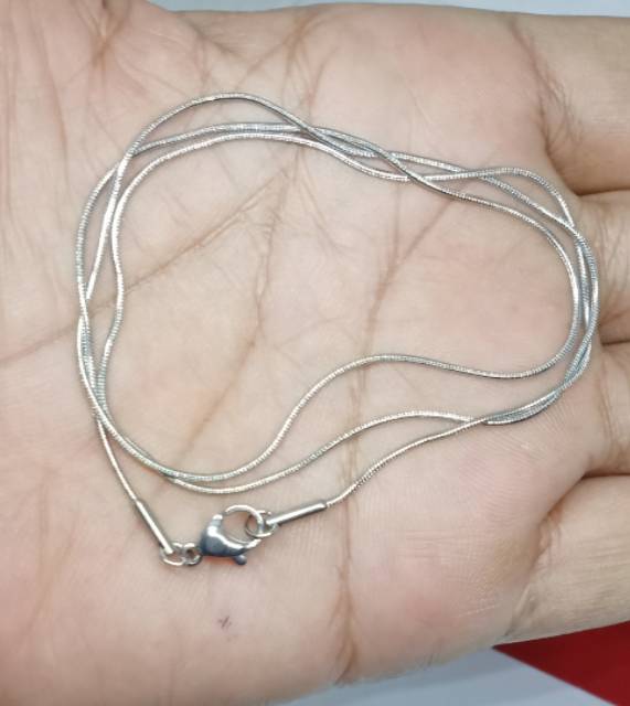 AC3. Kalung wanita lapis titanium 45 cm belut tipis