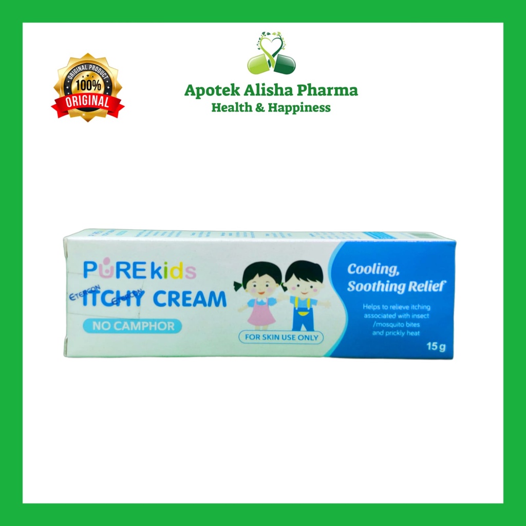 PURE KIDS ITCHY CREAM 15gr-Pure Baby Ichty Krim Gigitan Nyamuk/Serangga Pure Kids Ichti/Ihti Krem