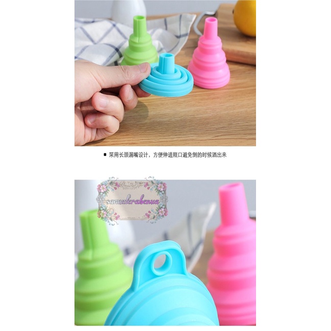 RT75 Corong Silikon Lipat untuk refill sabun minyak Sirup Portable Silicone Folding Funnel SB3453