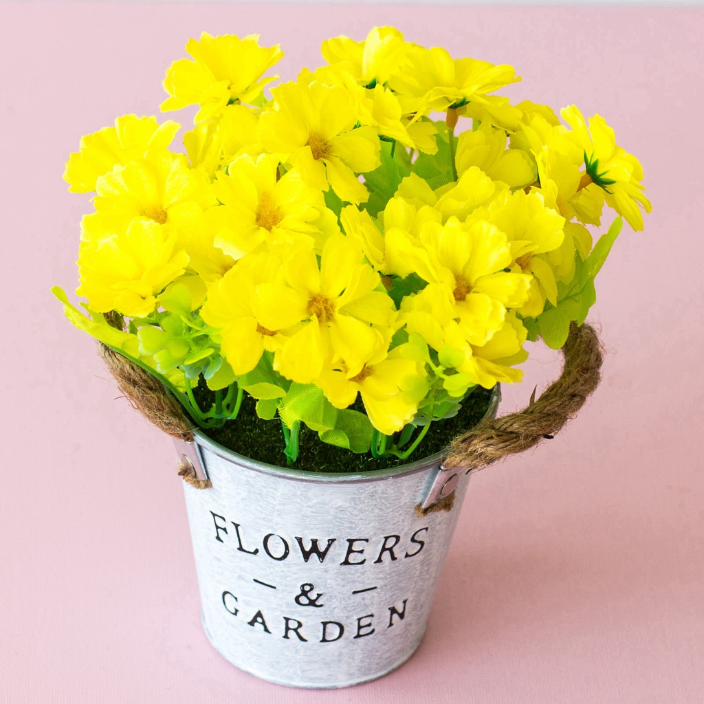 Bunga Hias Pohon Buatan Dekorasi Rumah Bunga Plastik Buatan Gaya Vintage - Chrysan-5