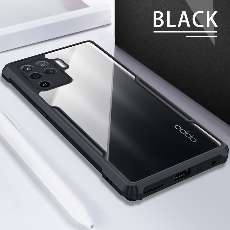 Case OPPO RENO 4F Armor Fusion Transparent Casing Free Skin Carbon 3D