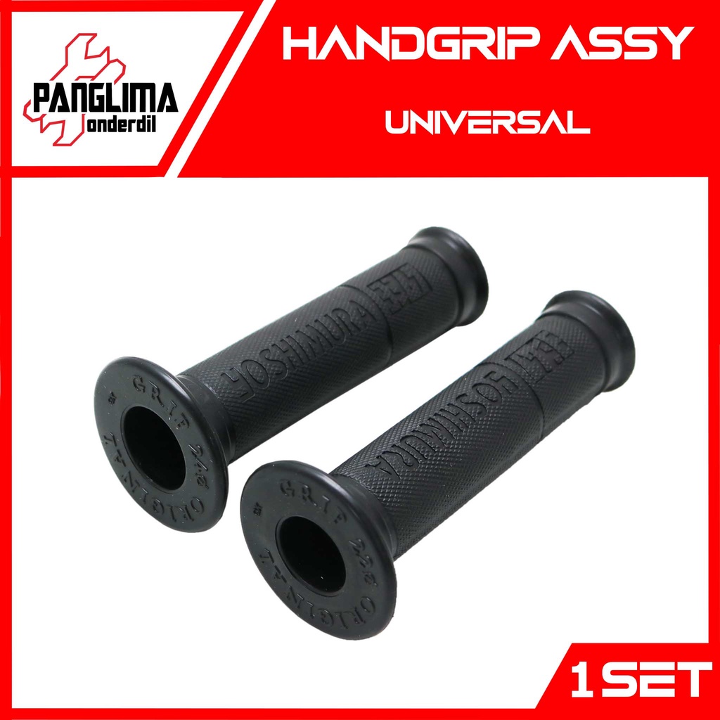 Handgrip Motor Yoshimura Honda-Ymh-Szk-Kwsk Hitam Polos Handpad-Handfat Handle Grip-Pad-Fat Karet-Sarung Gas Universal