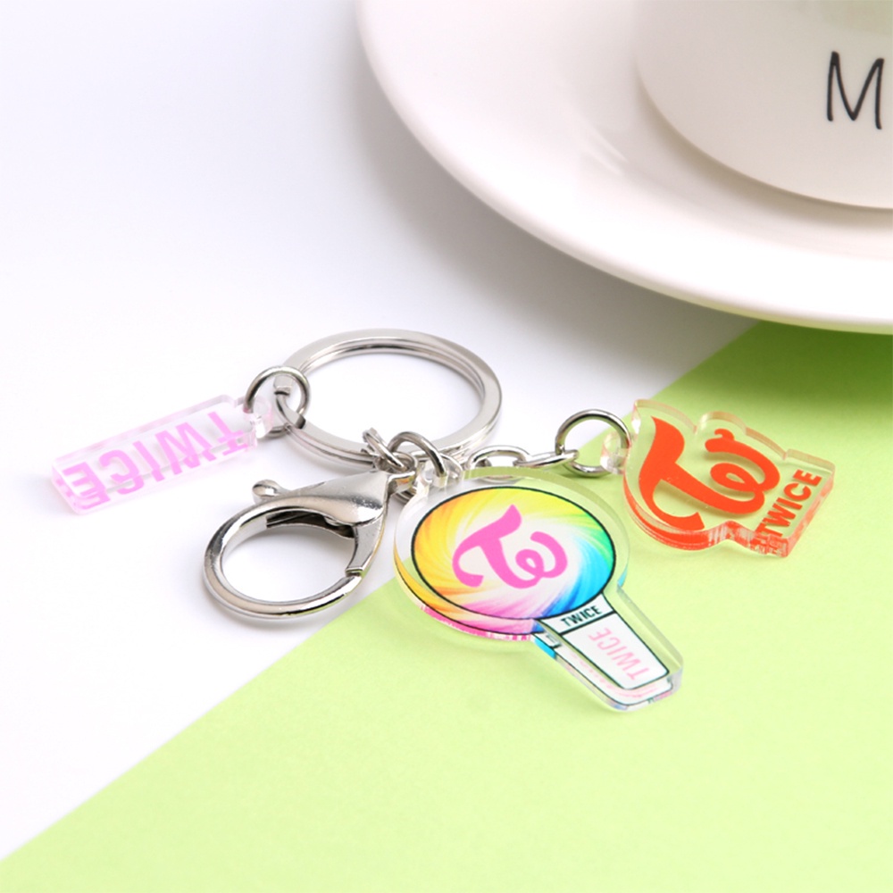 MXBEAUTY Trendy Keyring Cute Cosplay Jewelry Exo Got7 Twice Seventeen Keychain Chain Bangtan Boys Korean Fans Collection Gifts Unisex Acrylic Pendant