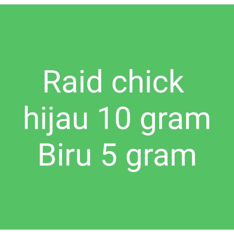 Raid chick (hijau) 10 gram-raid all multivitamin unggas ayam