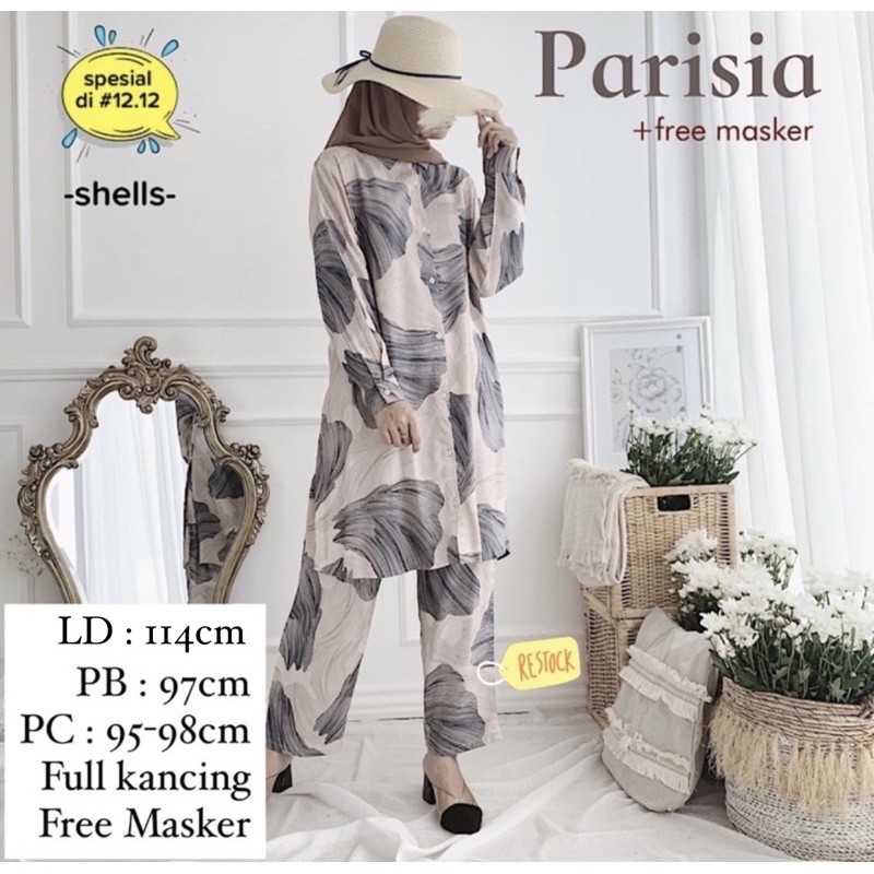ONE SET PIYAMA PARISIA/RADINKA (FREE MASKER)