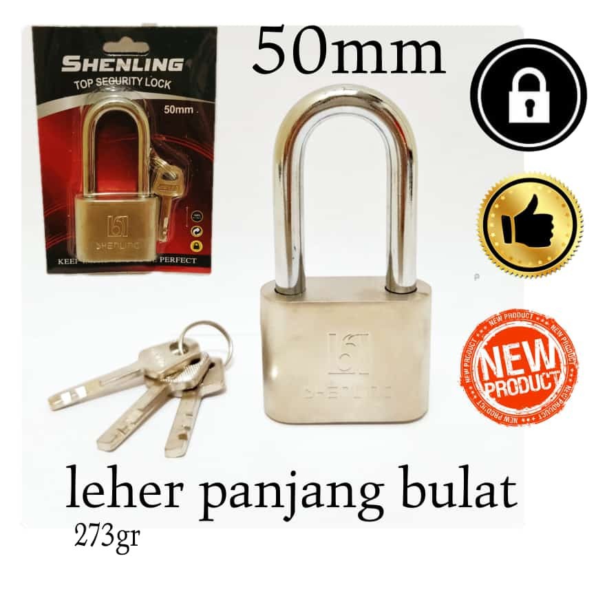 GEMBOK 50MM LEHER PANJANG MURAH KUNCI GEMBOK ANTI MALING