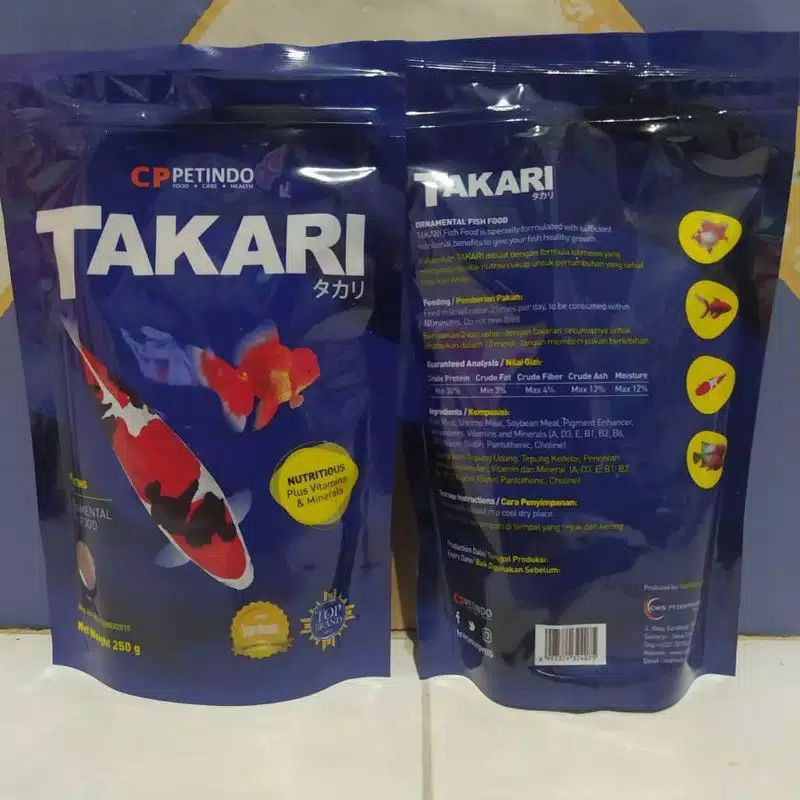 

Takari pakan ikan 250gr 2mm/1mm