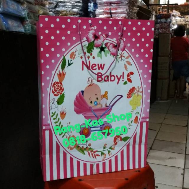 

Paper bag Tema BABY besar XL JUMBO glossy