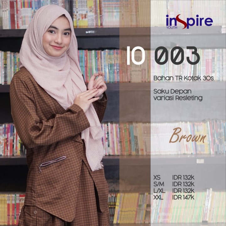 INSPIRE OUTER IO 03 BLACK BROWN GREY MAROON BAHAN TR KOTAK OUTWEAR LENGAN PANJANG MOTIF