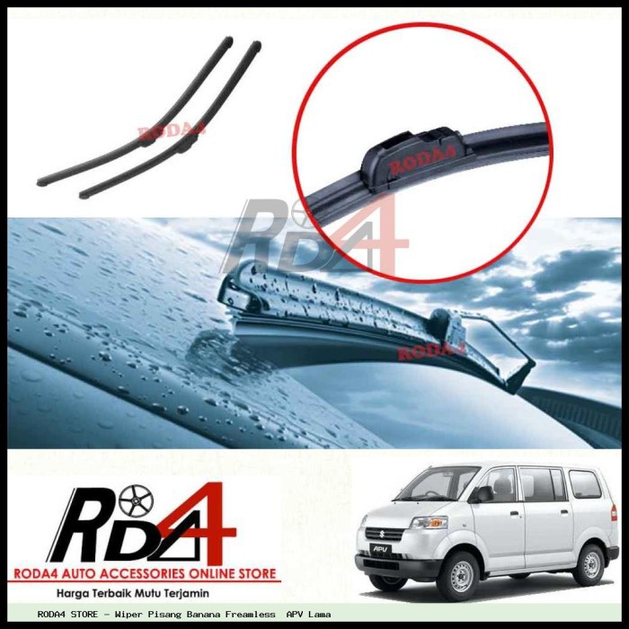 Wiper Mobil APV Lama 16 16 Frameless Banana 1 Set 2 Pcs