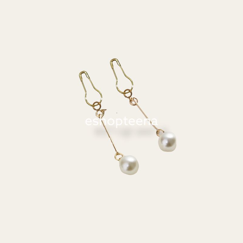 A181 Anting hijab juntai pearl gold