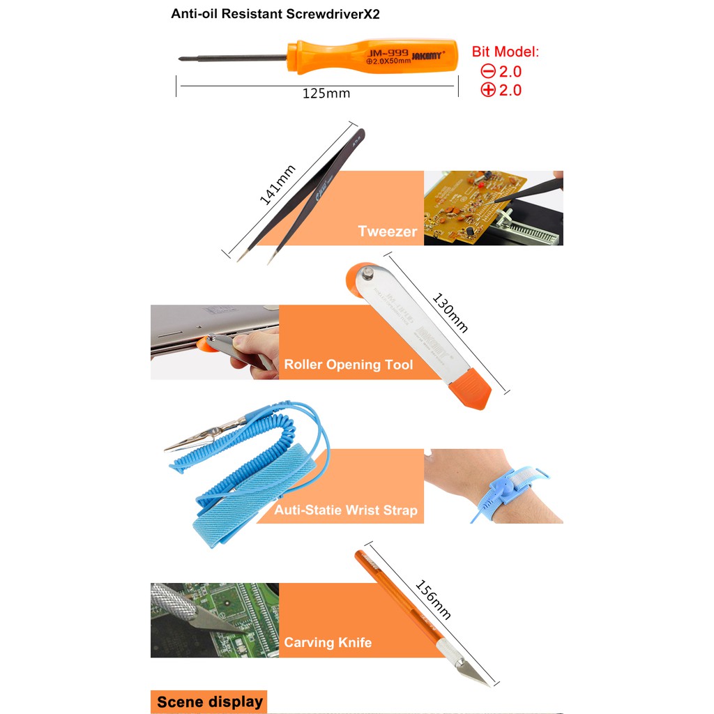 Jakemy 9 in 1 Precision Screwdriver DIY Maintenance Tool Set - JM-1102