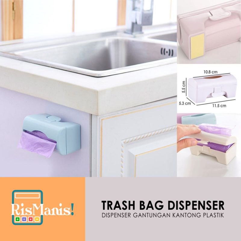 TRASH BAG DISPENSER - Gantungan Kantong Kresek Holder Kotak Plastik Belanja Sampah Dapur Wastafel