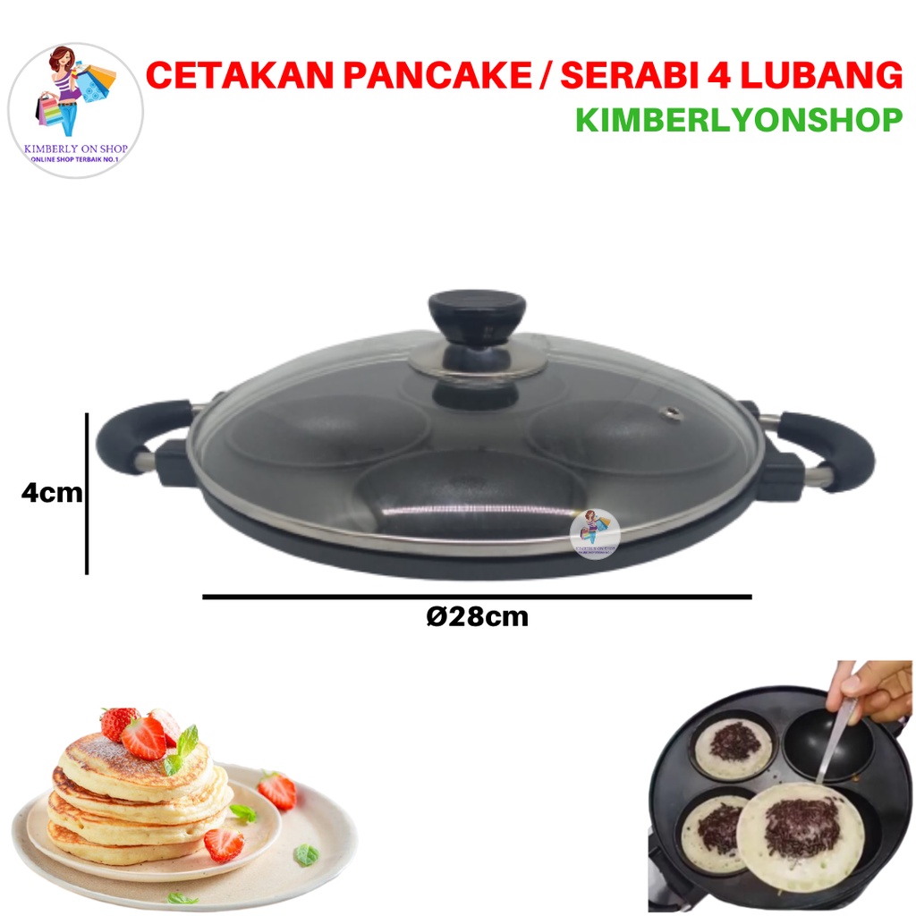 Cetakan Kue Martabak Serabi Pancake Mini 4 Lubang Happy Call