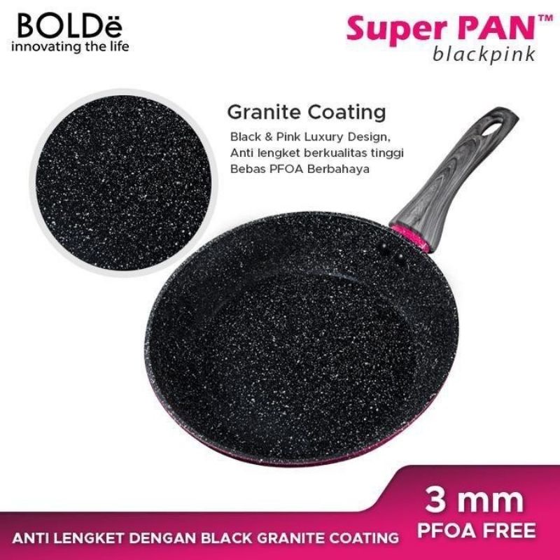 Bolde Super Pan Wok / Penggorengan 28cm Anti Lengket Granite Coating