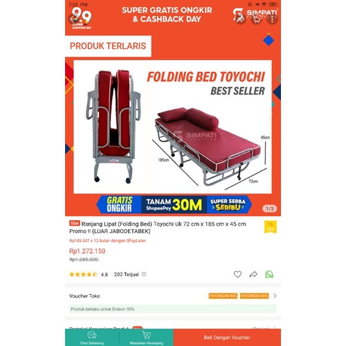 folding bed(kasur lipat)