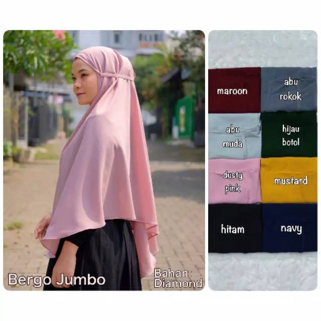 Medan Termurah/Ready Hijab jumbo diamond italiano premium bergo