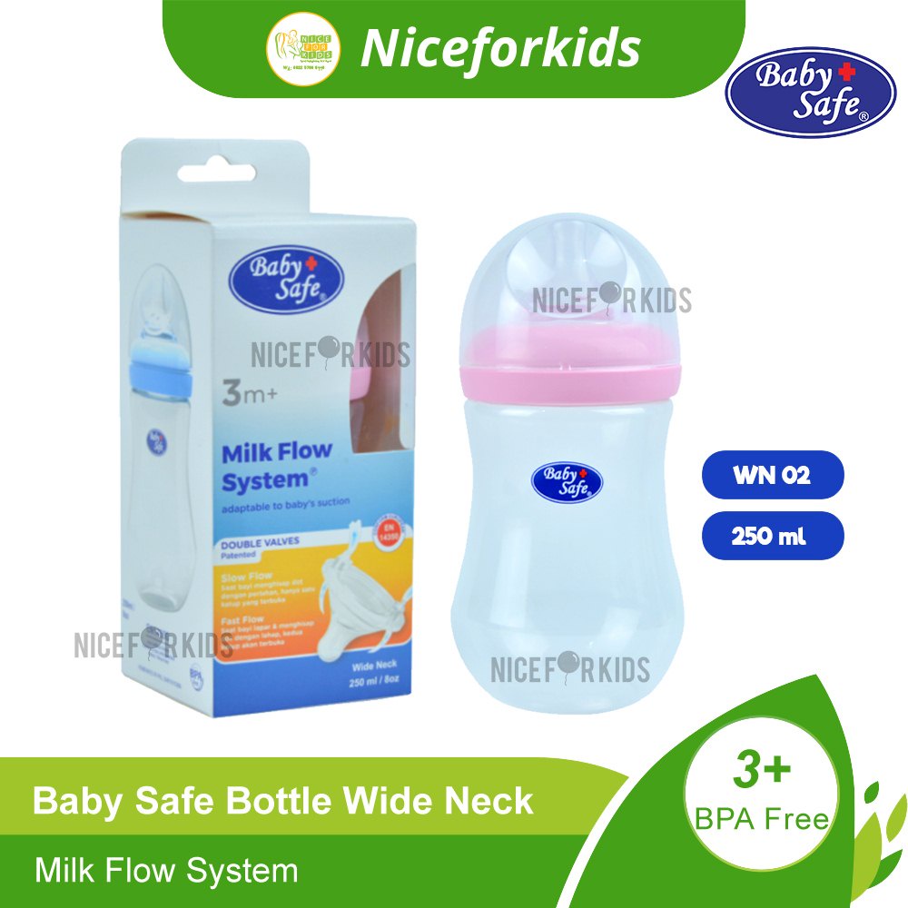 Baby Safe Bottle Wide Neck 125 ml (WN01) / Wide Neck 250 ml (WN02) / Botol Susu Anak