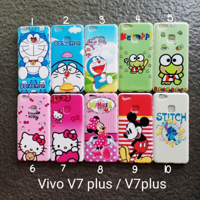 Case gambar Vivo V7+ V7 plus motif cewek ( 2 motif ) soft softcase softshell silikon cover casing kesing housing