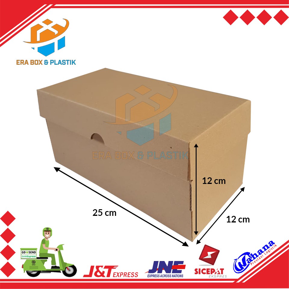 Kardus 25X12X12 cm | 1 Pack Isi 10 Pcs | Box | Karton Packaging | Dus Brownies / Roll Cake