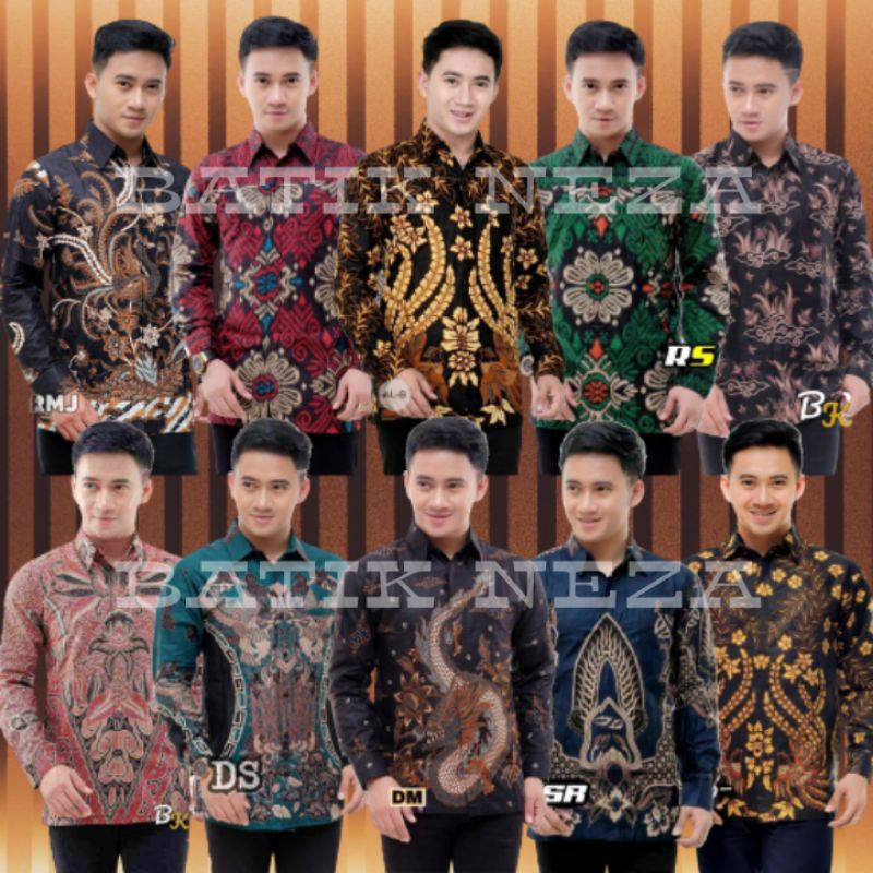 Kemeja Atasan Batik Pria Lengan Panjang - Batik Cowok - Seragam Batik - Batik Kantor - Batik Kerja