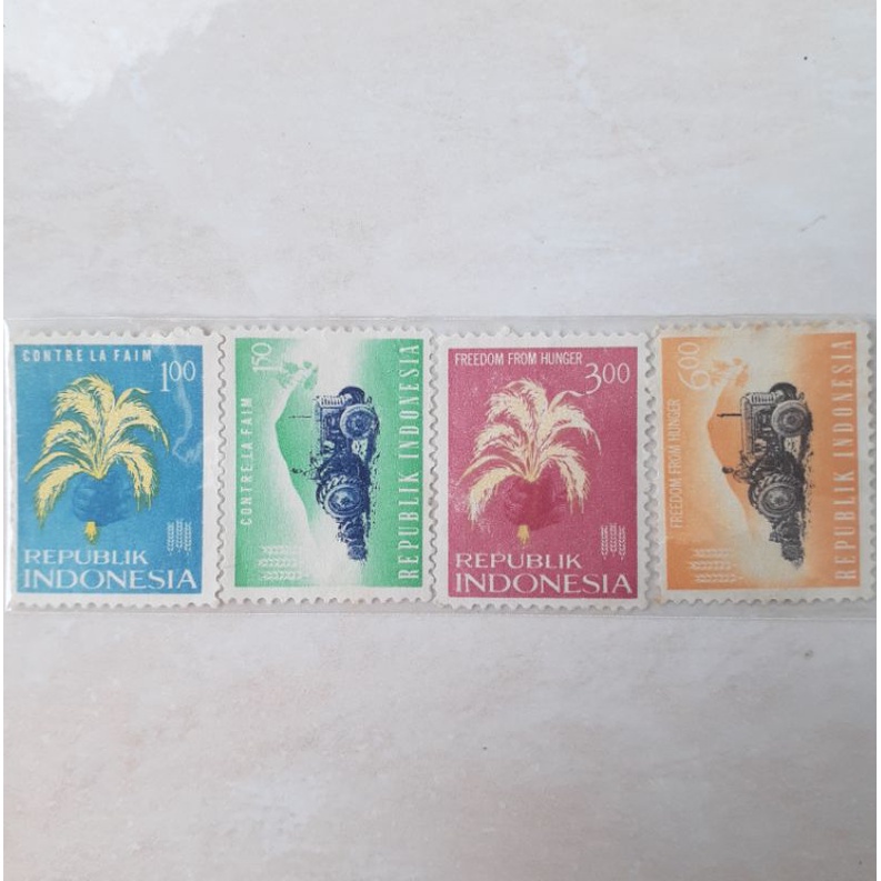 

(A) Perangko Indonesia Anti Lapar Tahun 1963 set lengkap - 4pcs