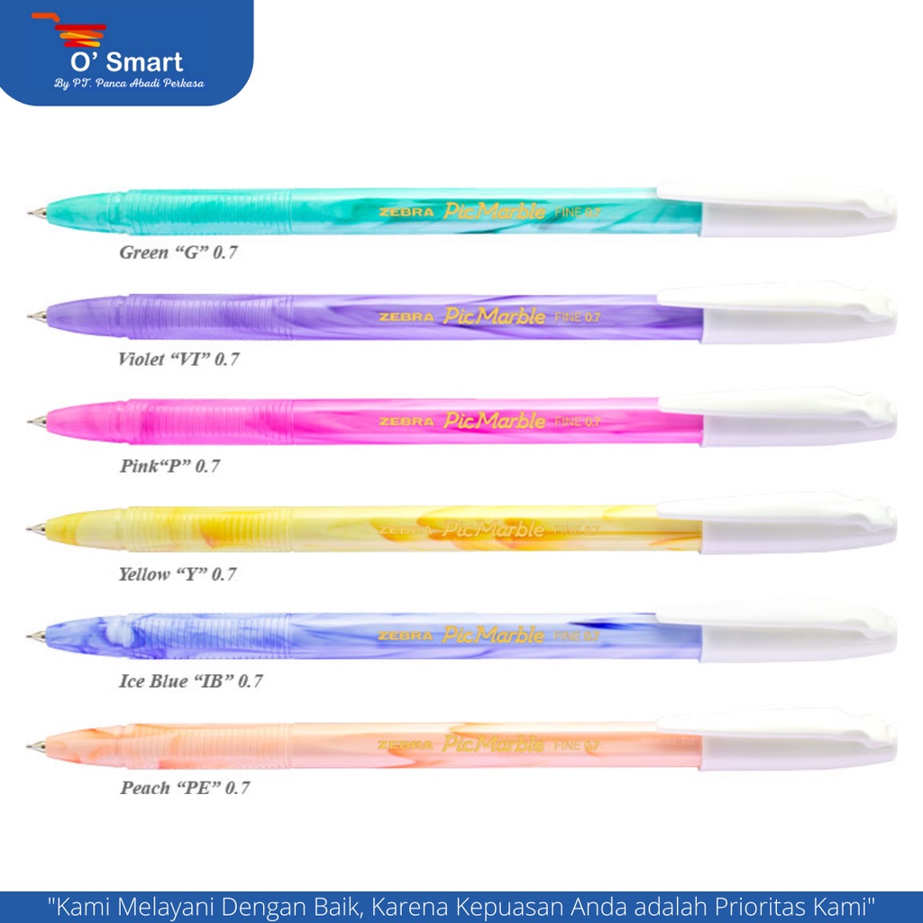 

ZEBRA Ballpen Pic Marble Fine 0.7 Black Harga Per 1 Pcs [Minimal Pembelian 3 Pcs]