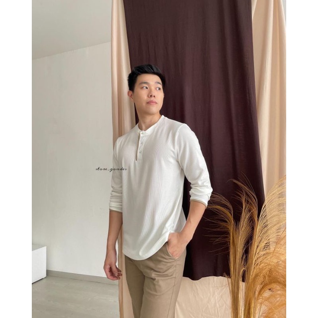 sweater knit premium waffle detail kancing