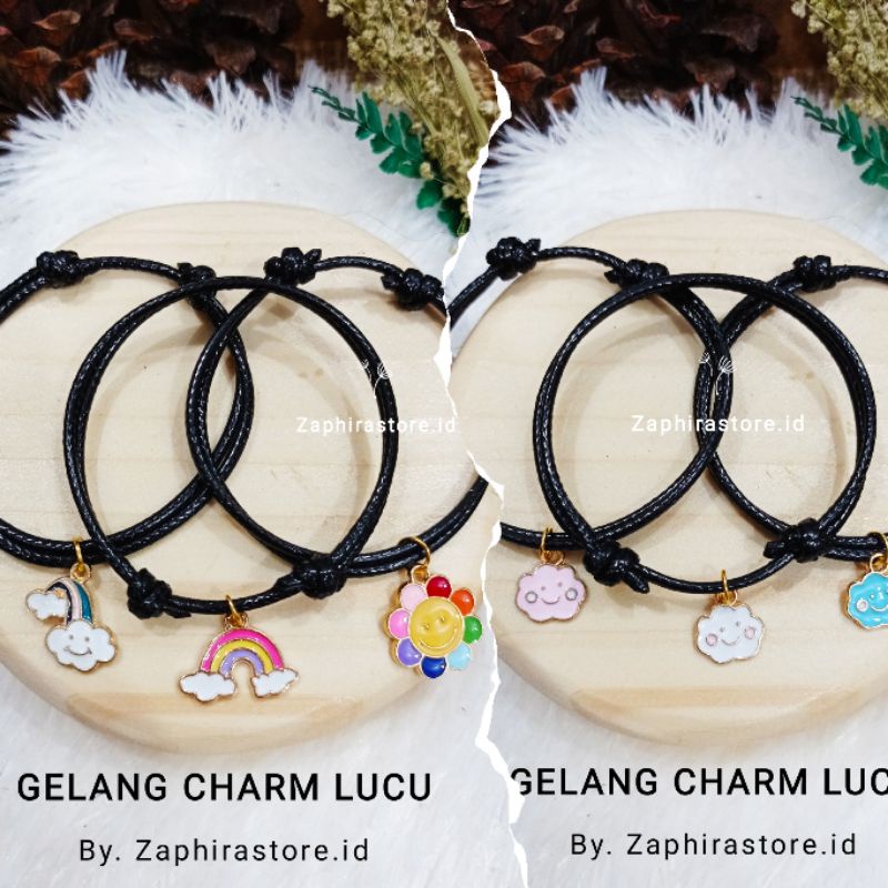 PROMO - GELANG / KALUNG TALI LIONTIN AWAN | Gelang Tali LUCU