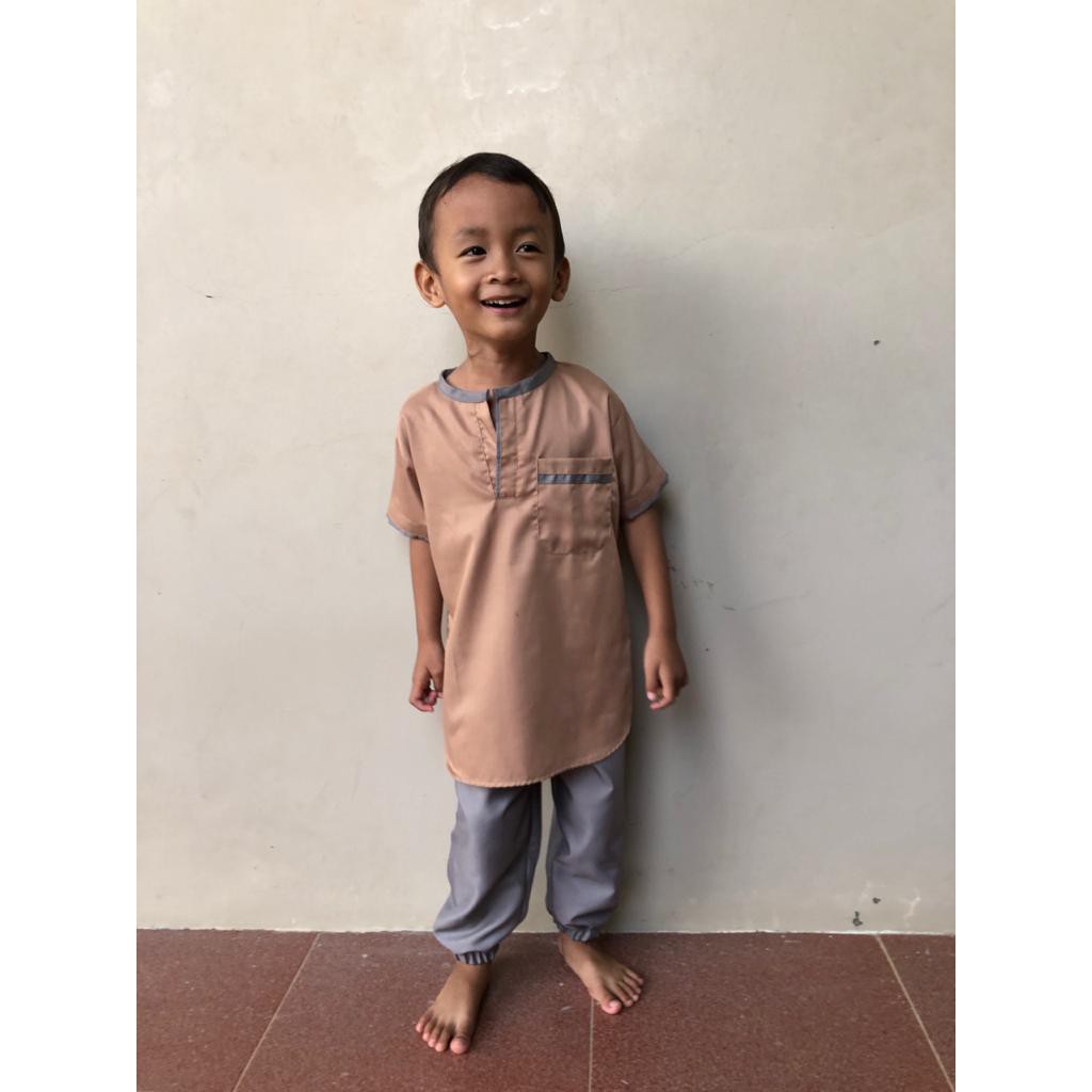 baju koko anak laki laki setelan murah umur 0-8 tahun Warna Merah putih coklat ungu biru navy Flow