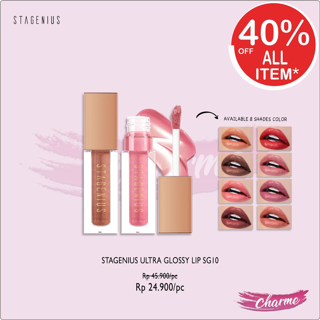 (READY &amp; ORI) STAGENIUS 8 Colors Ultra Glossy Lip Gloss SG10